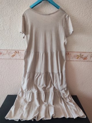Vestido midi beige mujer talla única