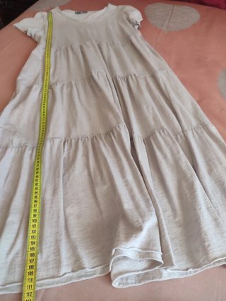 Vestido midi beige mujer talla única