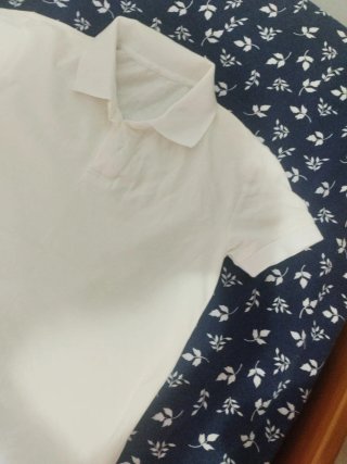 Camiseta blanca cuello polo