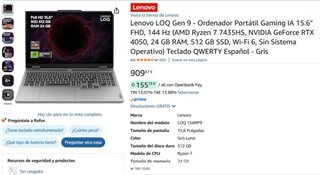 Portátil Lenovo Gris y Azul