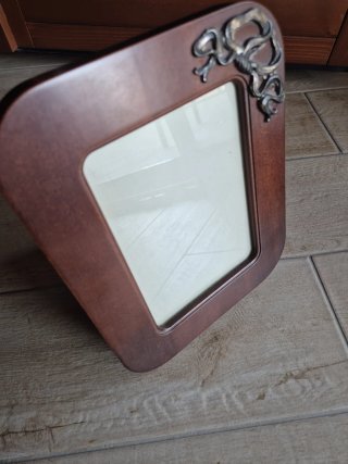 Cornice portafoto legno e argento