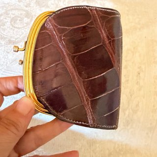 Cartera de piel y monedero marrón