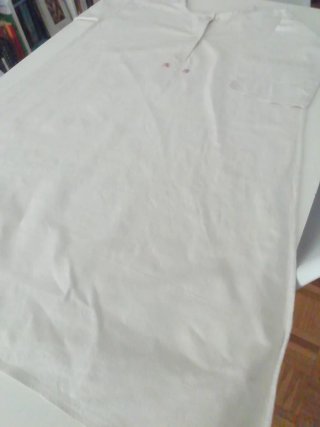 Camisa larga  de lino artesanal vintage