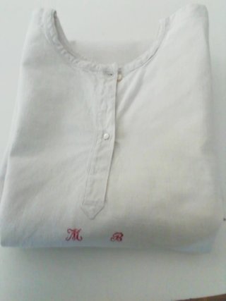 Camisa larga  de lino artesanal vintage