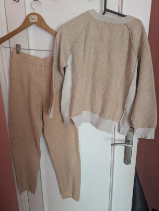Conjunto Loungewear Allo Allo Beige Talla M