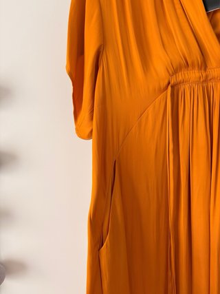 Vestido Sfera Largo Talla S Naranja