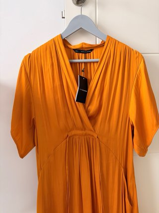 Vestido Sfera Largo Talla S Naranja