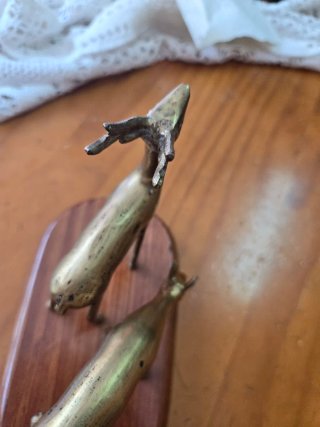 Figuras de ciervos en bronce parejas