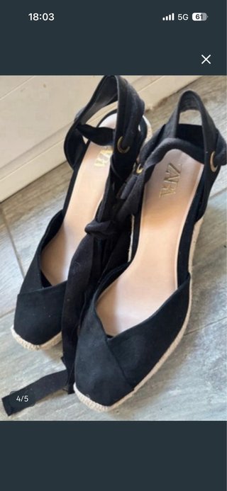 Sandalias Zara Cuña Esparto Talla 38