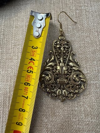 Pendientes Art Nouveau Latón Largos Dorados