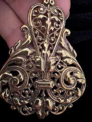 Pendientes Art Nouveau Latón Largos Dorados