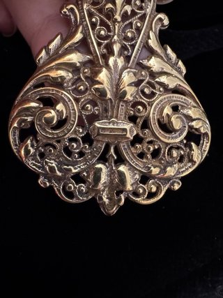 Pendientes Art Nouveau Latón Largos Dorados