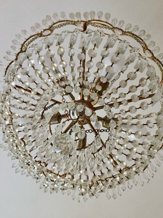 Lámpara de lágrimas de cristal dorada