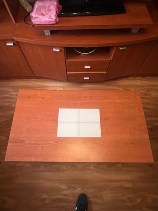Mesa de centro madera y cristal