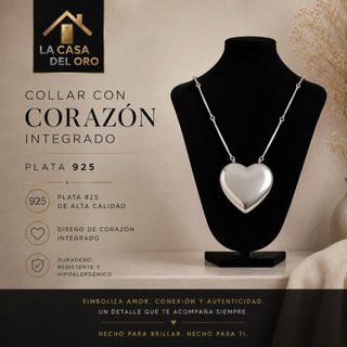 Collar con Colgante Corazón Plata 925