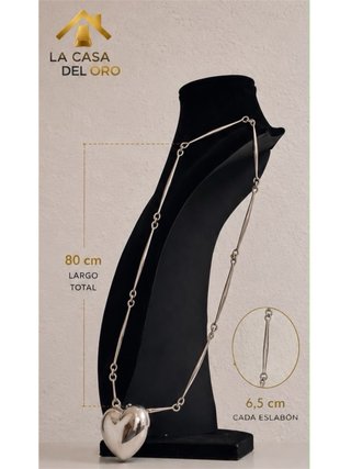 Collar con Colgante Corazón Plata 925