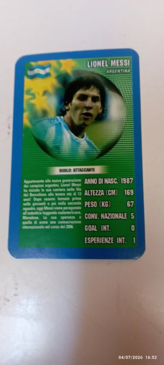Carta Lionel Messi Argentina Attaccante