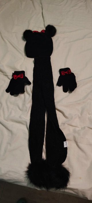 Conjunto Minnie Gorro, Bufanda y Guantes