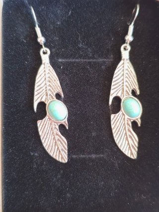 Pendientes Bohemios Turquesa Plata