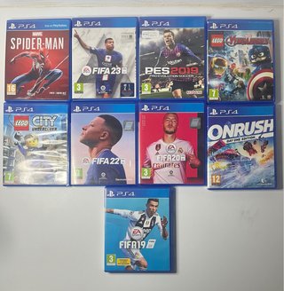 Pack 9 Juegos PS4: Spider-Man, FIFA, PES