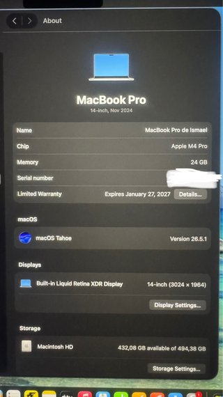 MacBook Pro M4 Pro Plata
