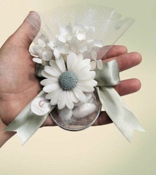 Bomboniera segnaposto fiore bianco