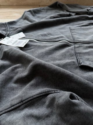 Sudadera Zara Boxy Gris Cremallera Talla M