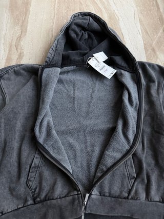 Sudadera Zara Boxy Gris Cremallera Talla M