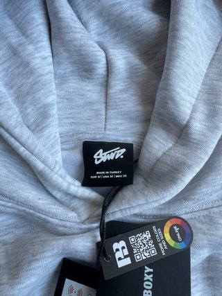 Sudadera STWD Boxy Gris Capucha Talla M