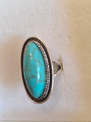 Anillo Plata Turquesa Ovalada
