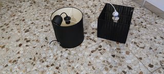 Juego de 2 lámparas de mesa doradas