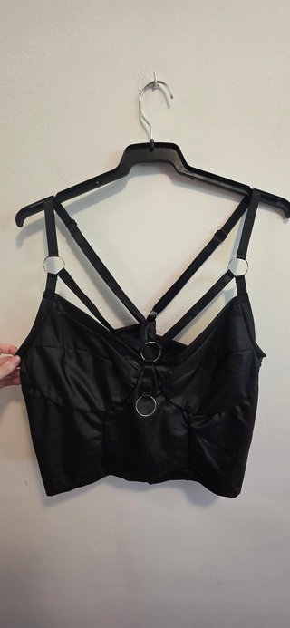 Top Negro Satinado Shein Talla 2XL