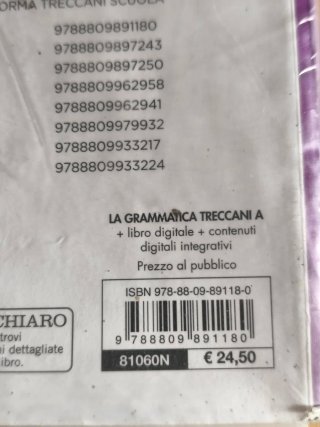 Grammatica Treccani A ISBN 9788809891180