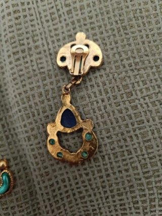 Pendientes largos azules y turquesa