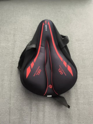 Funda Asiento Bici Gel Negro/Rojo