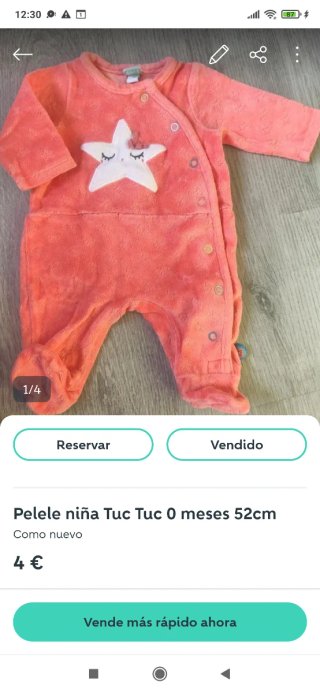 Lote 4 prendas bebé recién nacido