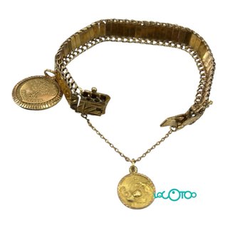 Pulsera Oro 18K con Medalla 22K