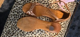 Zapatos de baile mujer beige/dorado