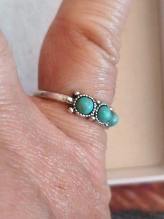 Anillo Plata Turquesas Estilo Bohemio