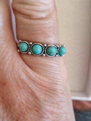 Anillo Plata Turquesas Estilo Bohemio