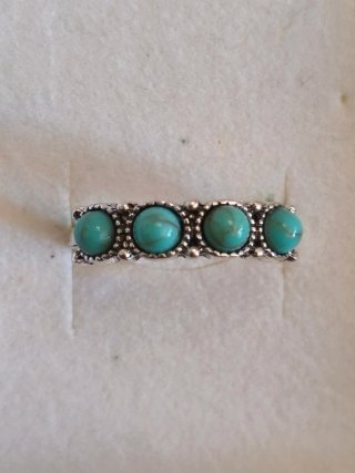 Anillo Plata Turquesas Estilo Bohemio