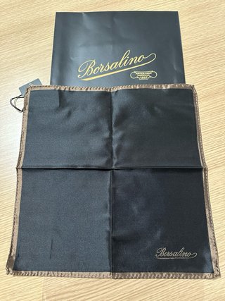 Fazzoletto/Pochette Borsalino Uomo Nero/Marrone