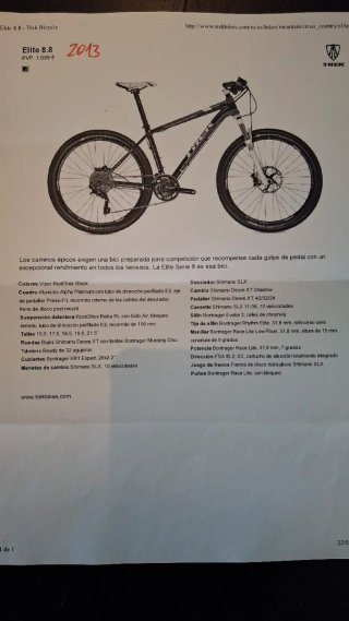 Bicicleta MTB Trek Elite 8.8 Montaña