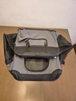 Transportín perro 5kg-10kg negro/gris