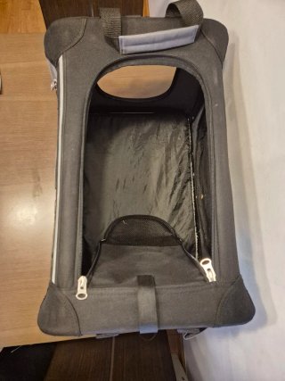 Transportín perro 5kg-10kg negro/gris