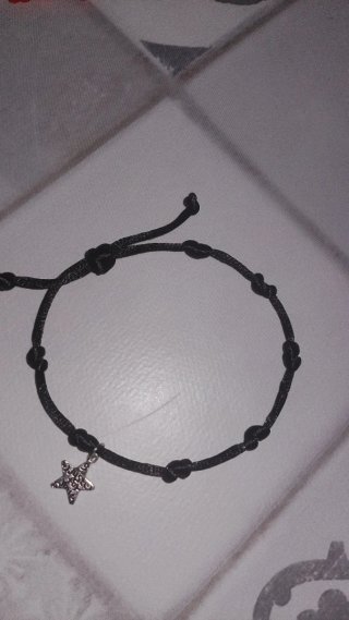Pulsera 7 nudos negra con estrella