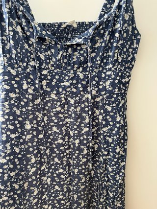 Vestido Verano Flores Azul Blanco