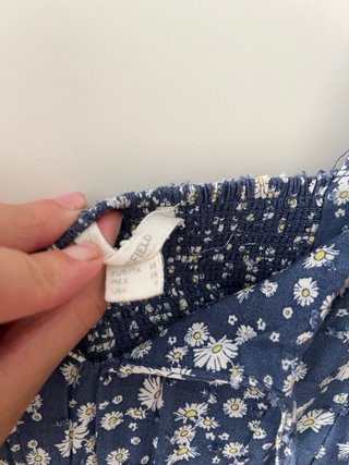 Vestido Verano Flores Azul Blanco