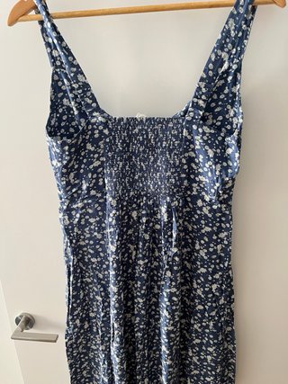Vestido Verano Flores Azul Blanco