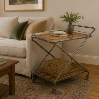 Carrito Plegable Madera y Metal